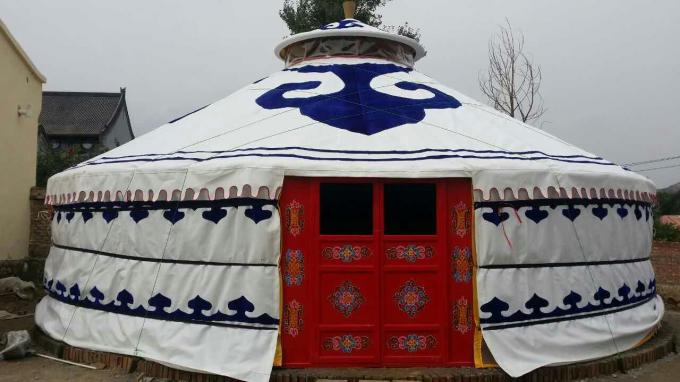 Barraca de Yurt do Mongolian do quadro da madeira do branco 100% impermeável para o alojamento em hotel