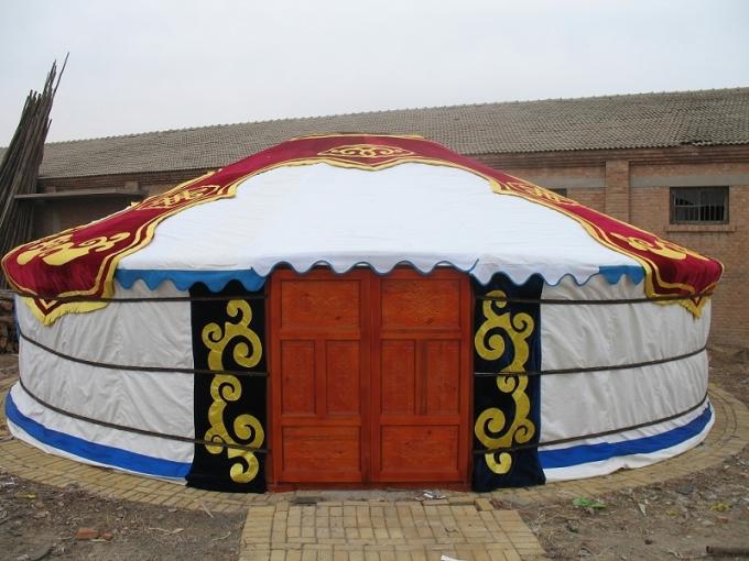 Barraca do estilo de Yurt da lona do poliéster da proteção solar morna para a acomodação do curso