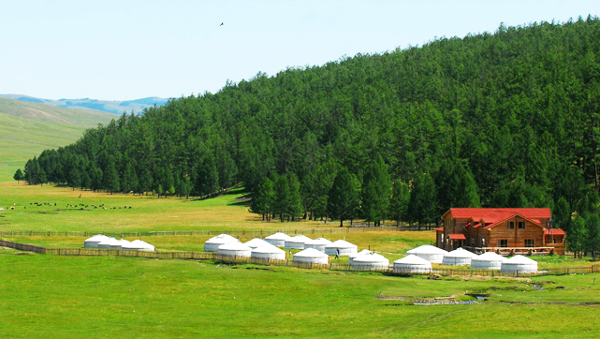 Mongolian tradicional luxuoso Yurt de 30 medidores quadrados com soldadura de alta frequência