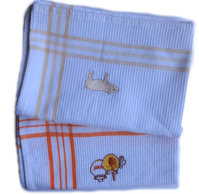 As toalhas de chá florais bonitos com logotipo bordado, costume imprimiram toalhas de chá 