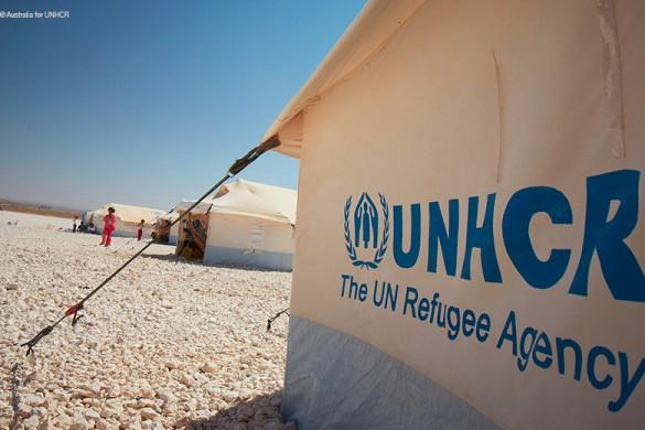 barraca azul do refugiado do UN da barraca da ajuda humanitÃ¡ria 12M2